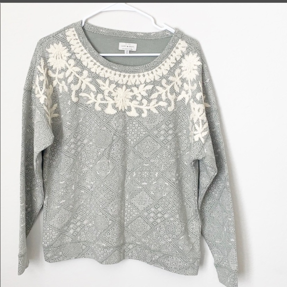 Lucky Brand embroidery Sweatshirt